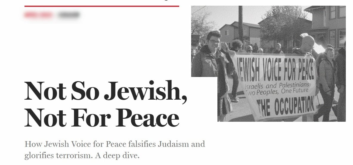 Jewish Voice for Peace is more like Jihad Violence and Propaganda.